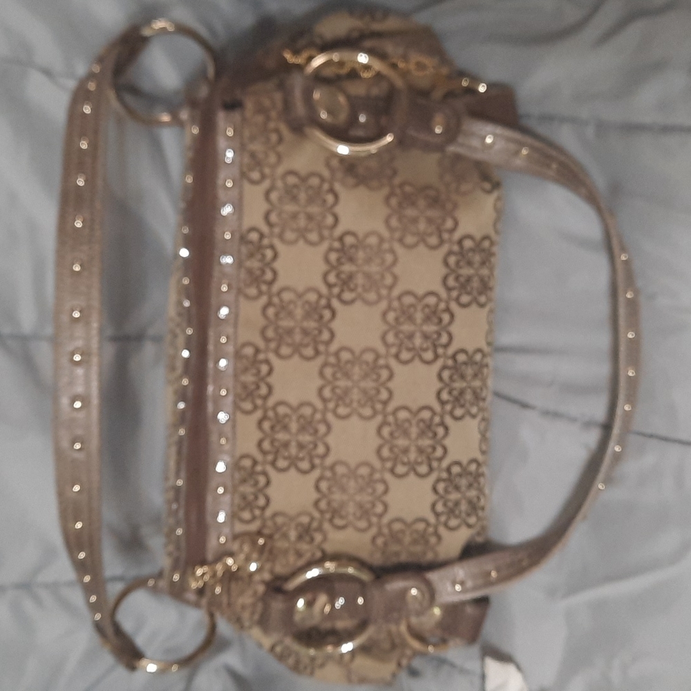 Tan and brown Kathy van Zeeland purse